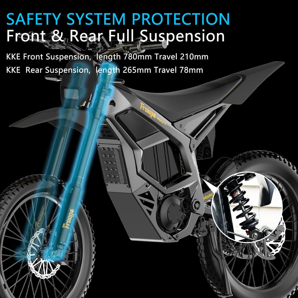 High-Performance Mid-Drive Electric Dirt Bike - 8000W Peak, 53 MPH, 72V 40Ah, All-Terrain Off-Road eMotorcycle