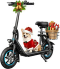 Electric Scooter with Seat for Adults, Foldable Commuter E-Scooter with Basket for Grocery, Pets, and Daily Commute– Classic Black