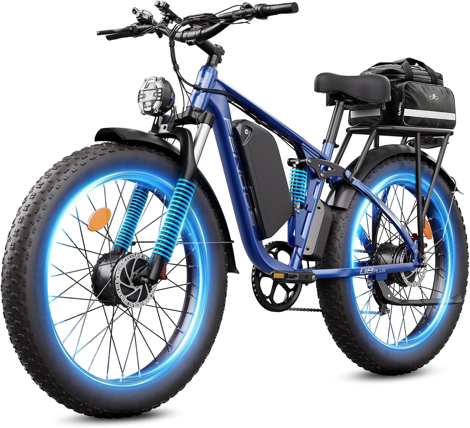 6000W Dual-Motor Full-Suspension 24" Fat Tire Electric Bike for Adults – 50 MPH High-Performance E-Bike with Turn Signals