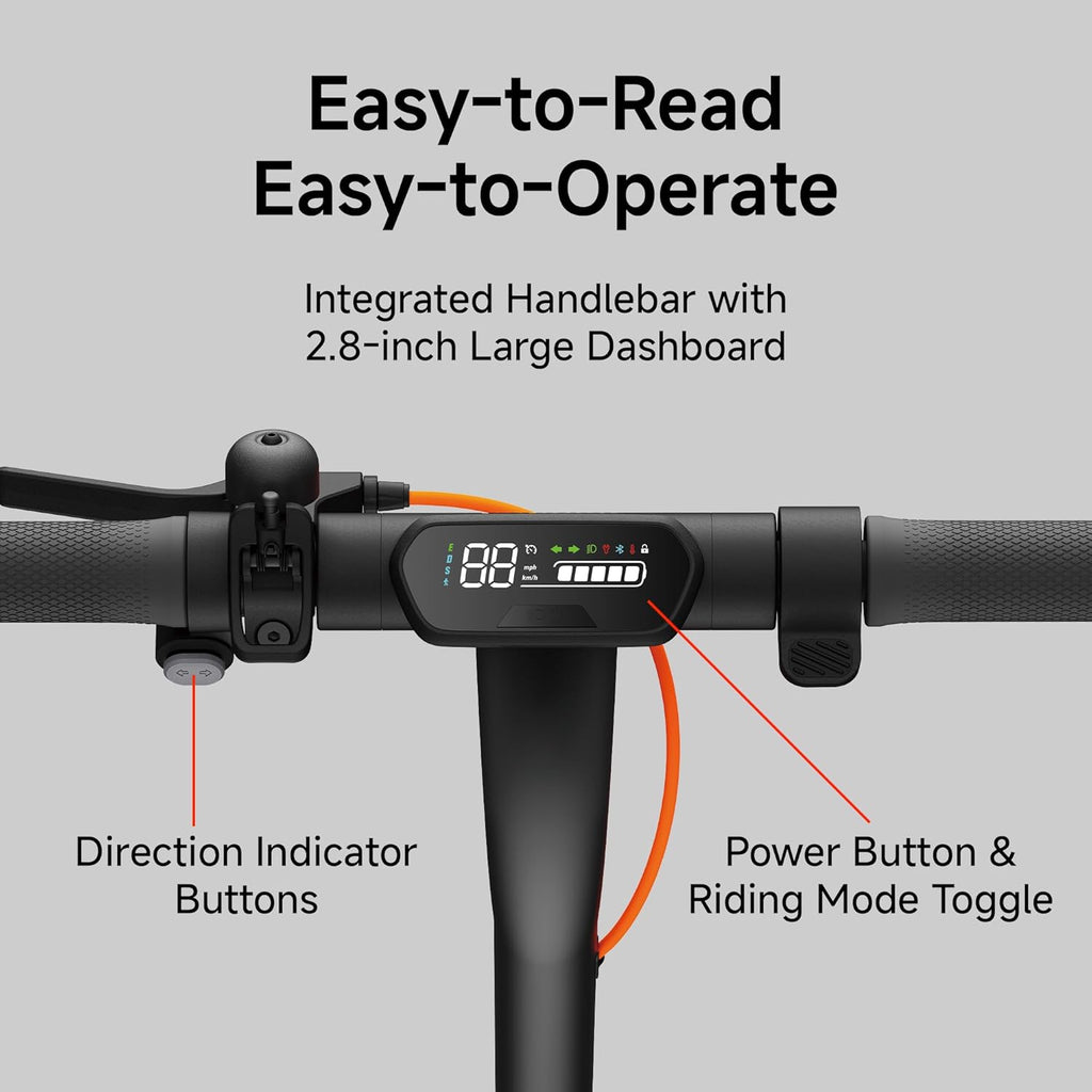E2 Plus II/E2 Pro/E3 Pro Electric Scooter, 15.5–20 MPH, Long Range, Dual Elastomer Suspension