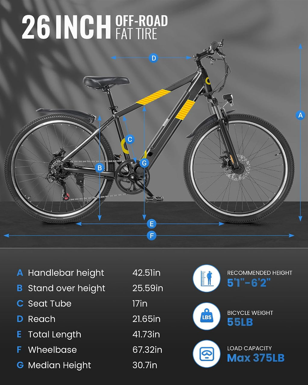 26" All-Terrain Electric Bike for Adults | 700W Peak Motor, 21-Speed Commuter & Mountain E-Bike