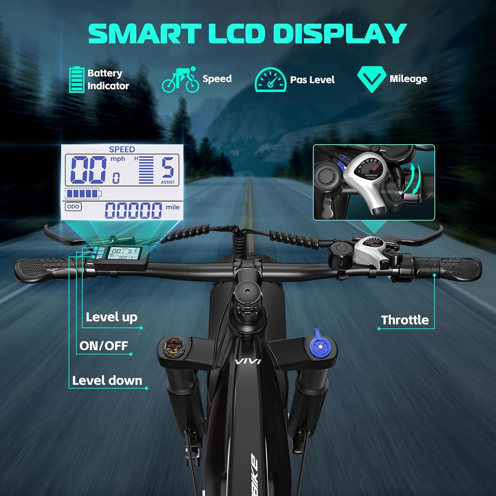 26" All-Terrain Fat Tire Electric Bike – 1500W Peak Dual Hydraulic Smart Mountain E-Bike (SGS Certified)
