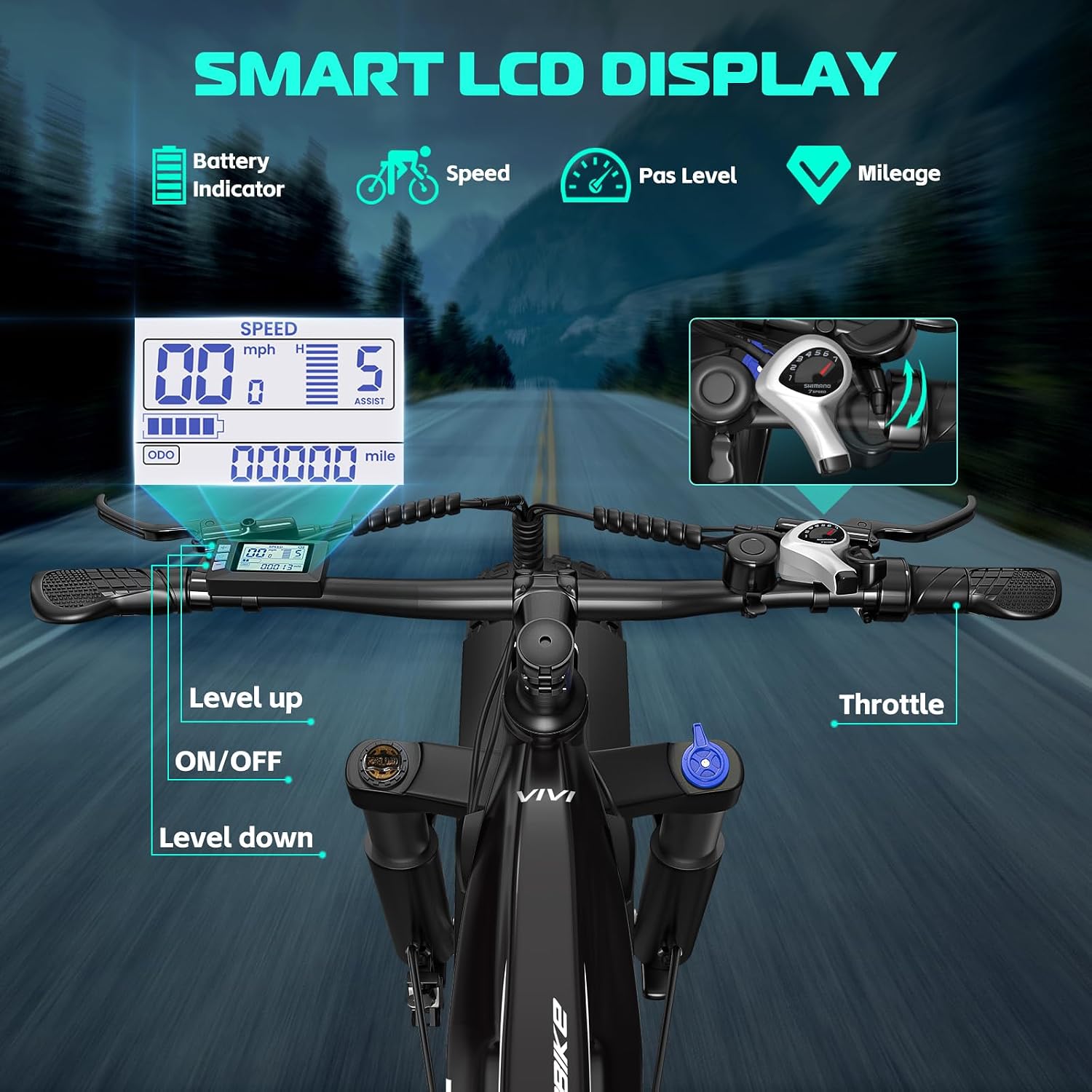 26" All-Terrain Fat Tire Electric Bike – 1500W Peak Dual Hydraulic Smart Mountain E-Bike (SGS Certified)