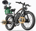 9000W Peak Dual Motor AWD Electric Bike – 52V 36Ah Ultra-Long Range Off-Road E-Bike (48 MPH) with 6 Riding Modes & 24"/26" All-Terrain Fat Tires