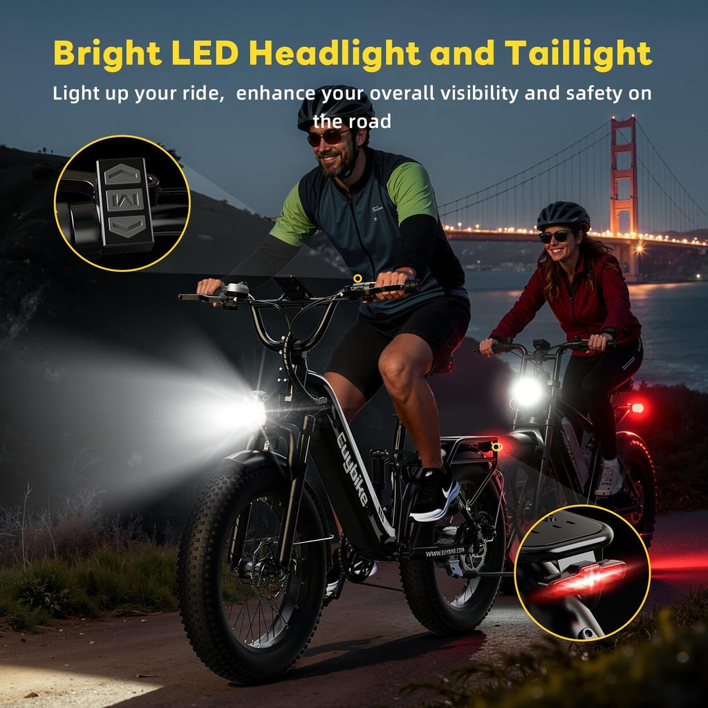 1400W Peak Full Suspension Fat Tire Electric Bike | 48V 20Ah Step-Thru E-Bike