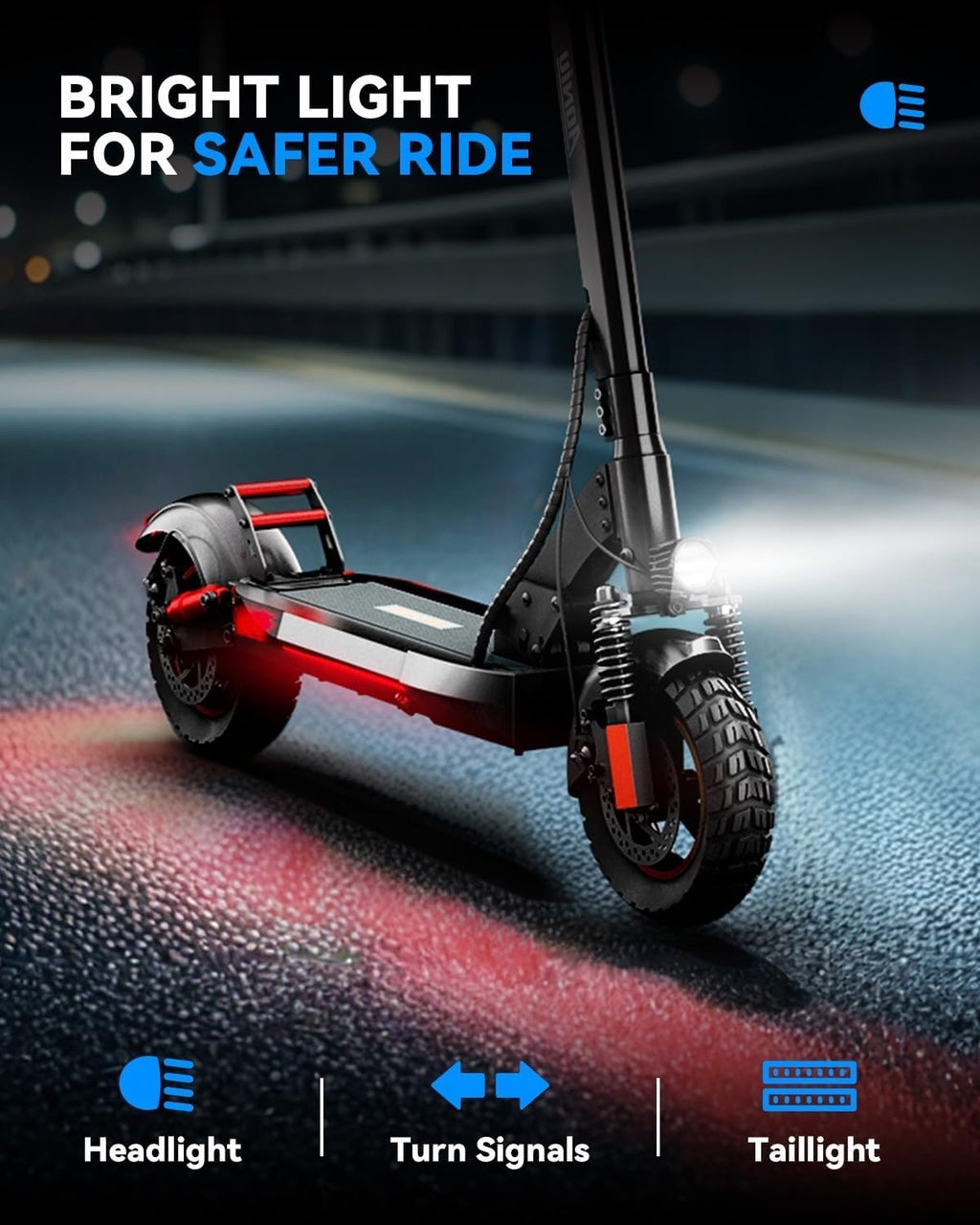 Electric Scooter for Adults Escooter with Seat Off Road E Scooter 25-30mph Fast 300 Lbs+ Heavy Duty Electric Scooters Long