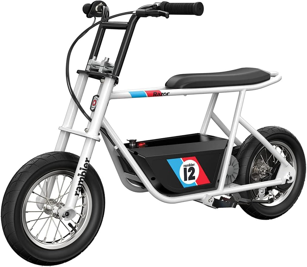 Retro Style 24V Kids & Teens Electric Minibike | 250W Motor, 12" Air-Filled Tires, Up to 14 MPH