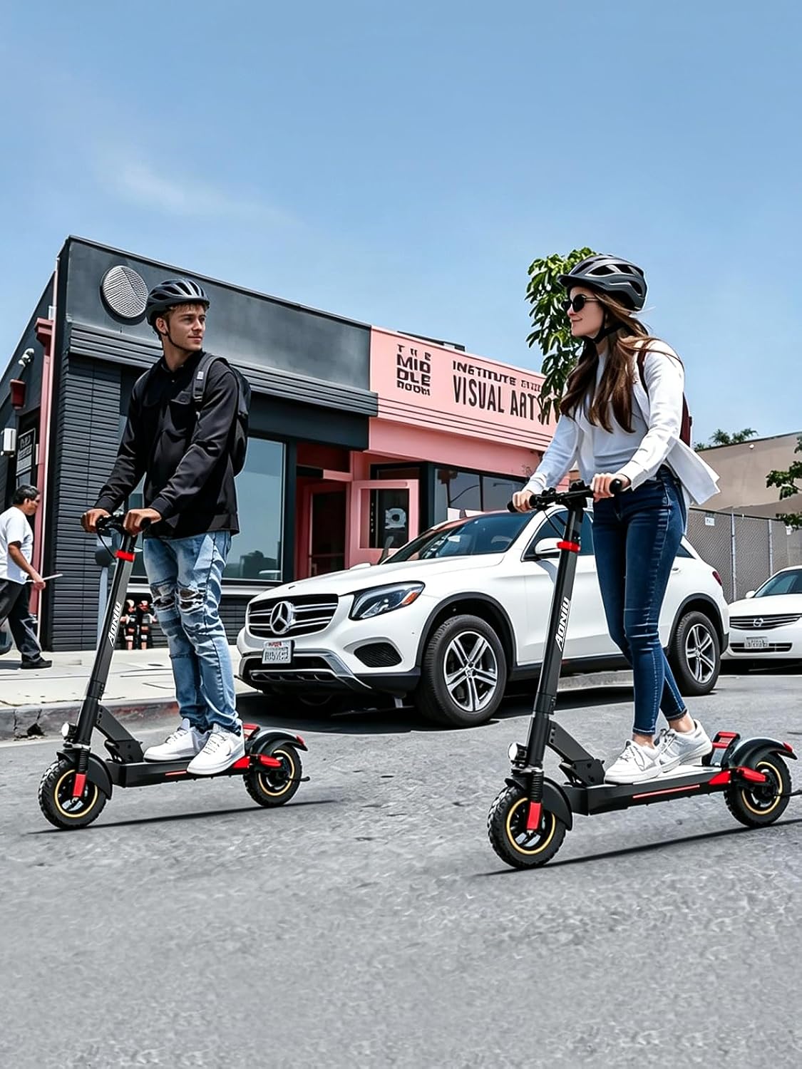 Electric Scooter for Adults Escooter with Seat Off Road E Scooter 25-30mph Fast 300 Lbs+ Heavy Duty
