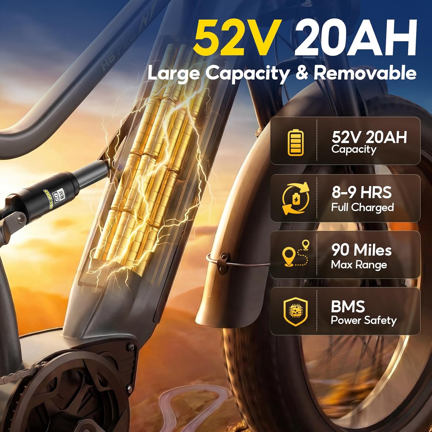 4000W Peak Dual Motor Electric Bike | 24" Fat Tire, 40MPH Off-Road E-Bike