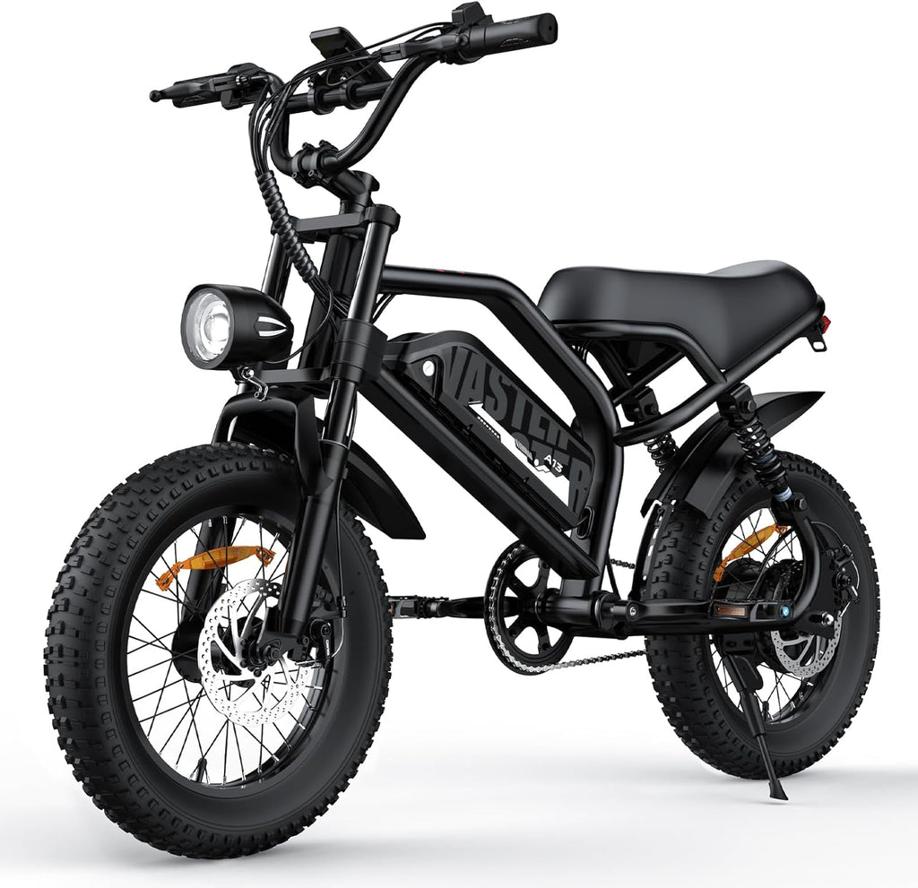 16" Fat Tire Electric Mountain Bike for Teens & Adults – 500W Peak Motor, Removable Battery, Comfort Seat E-Bike