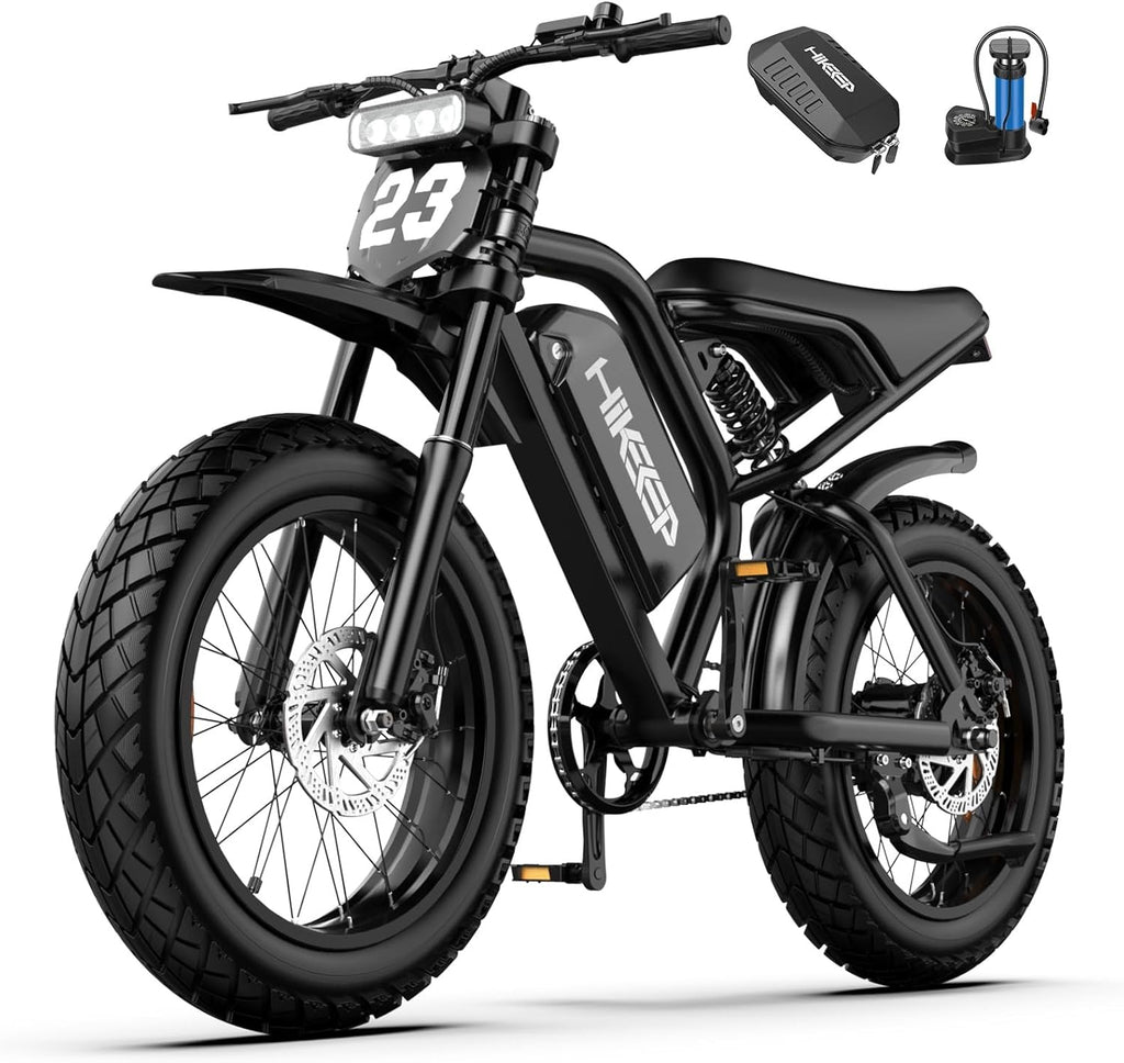 Electric Dirt Bike for Adults - 750W Peak 1500W Motor, 20 x 4.0 Inch Fat Tire Electric Motorcycle Style Ebike
