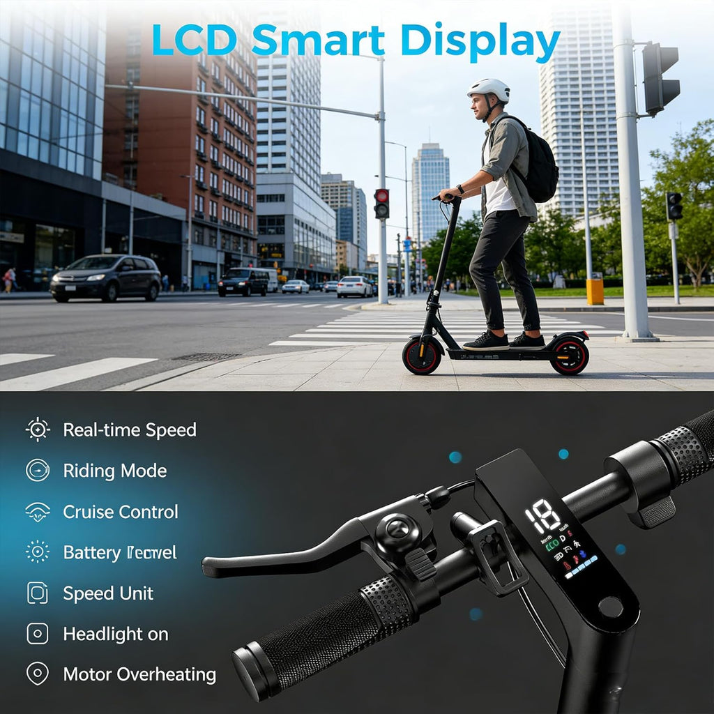 Electric Scooter - Electric Scooter Adults, 1000W/500W Motor, 25/21/18 MPH, 10''/8.5'' Tires, 28/23/21 Miles, APP Control, Dual Brake, Long Range Electric Scooter for Gift