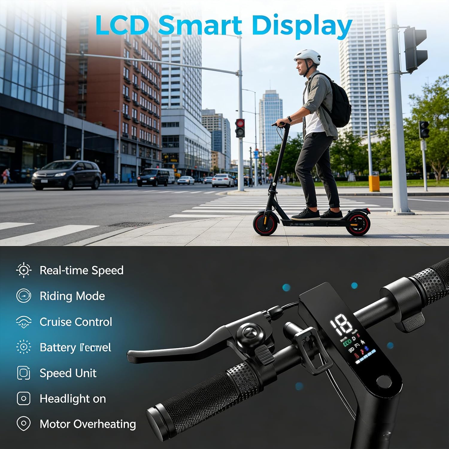 Electric Scooter - Electric Scooter Adults, 1000W/500W Motor, 25/21/18 MPH, 10''/8.5'' Tires, 28/23/21 Miles, APP Control, Dual Brake, Long Range Electric Scooter for Gift