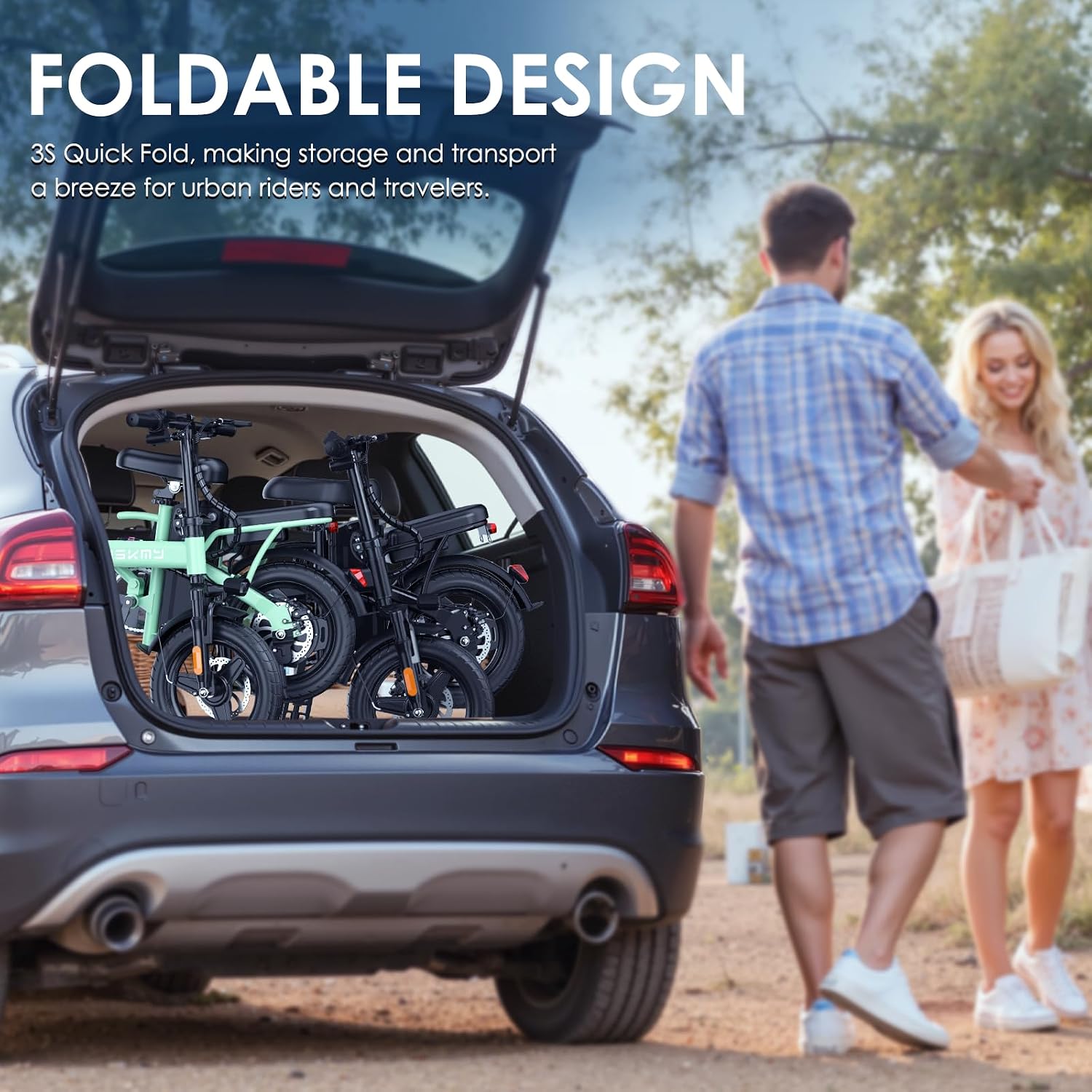 14" Compact Folding Electric Bike | High-Peak Motor & 48V Removable Battery