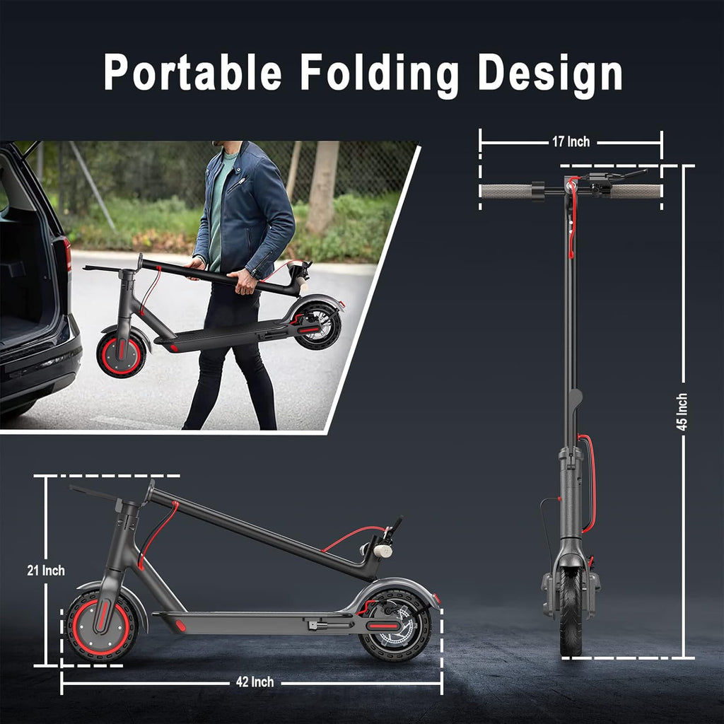Electric Scooter - 8.5"/10''/14'' Solid Tires, 350W/500W Motor, Up to 19/22MPH& 16/21/23/24Miles Long-Range Portable Commuting Scooter for Adults with Double Braking System, App