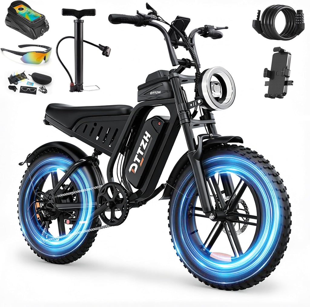 20" Fat Tire Electric Dirt Bike for Adults – 1500W (2000W Peak) Motor, Dual Locking System All-Terrain E-Bike