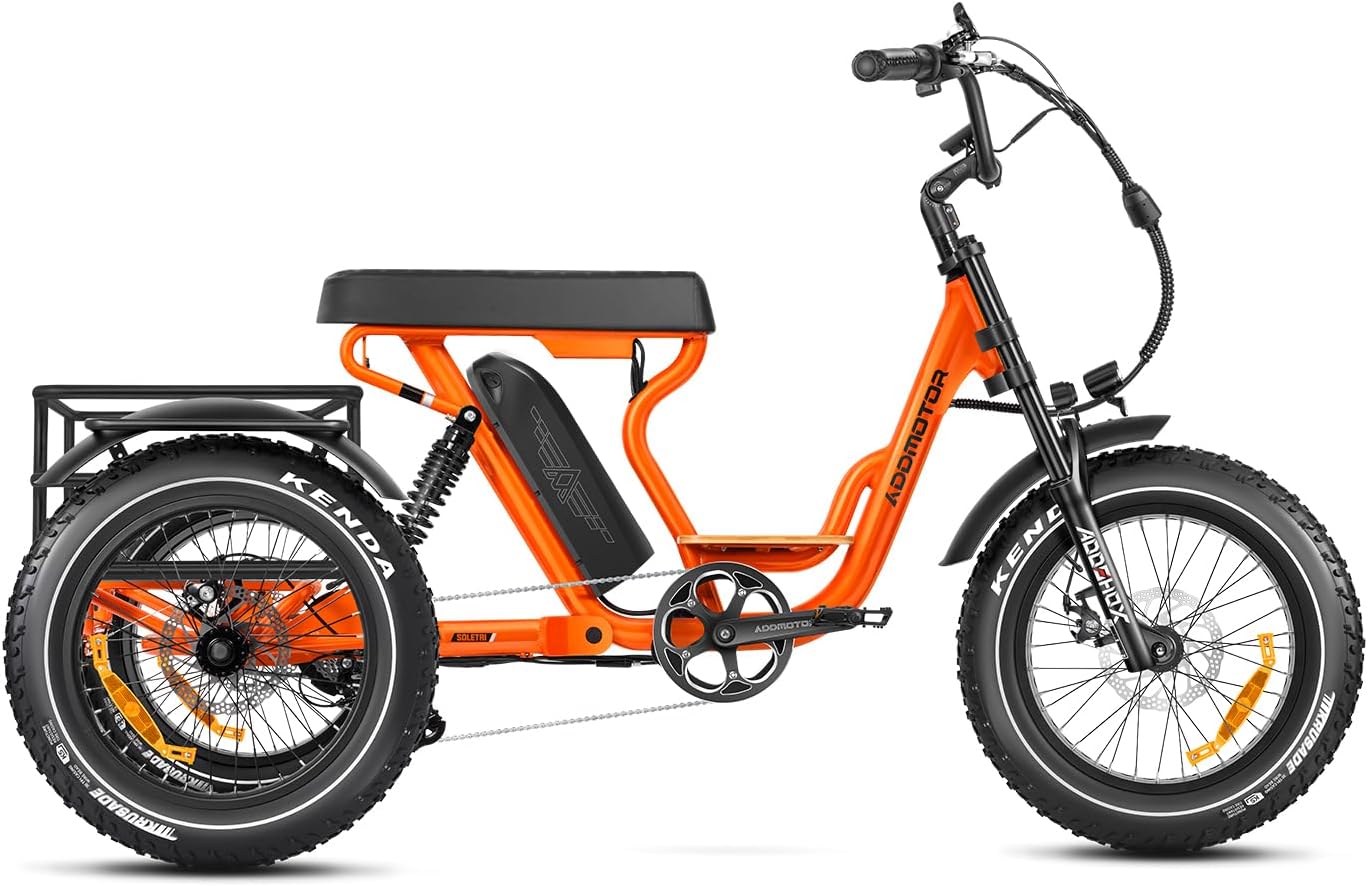 Long-Range Dual-Suspension Electric Tricycle with Banana Seat