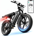 Electric Bike for Adults 1500W Peak 20" Fat Tire All-Terrain E-Bike 60/110 Miles Electric Dirt Bike - 48V 15/25 AH