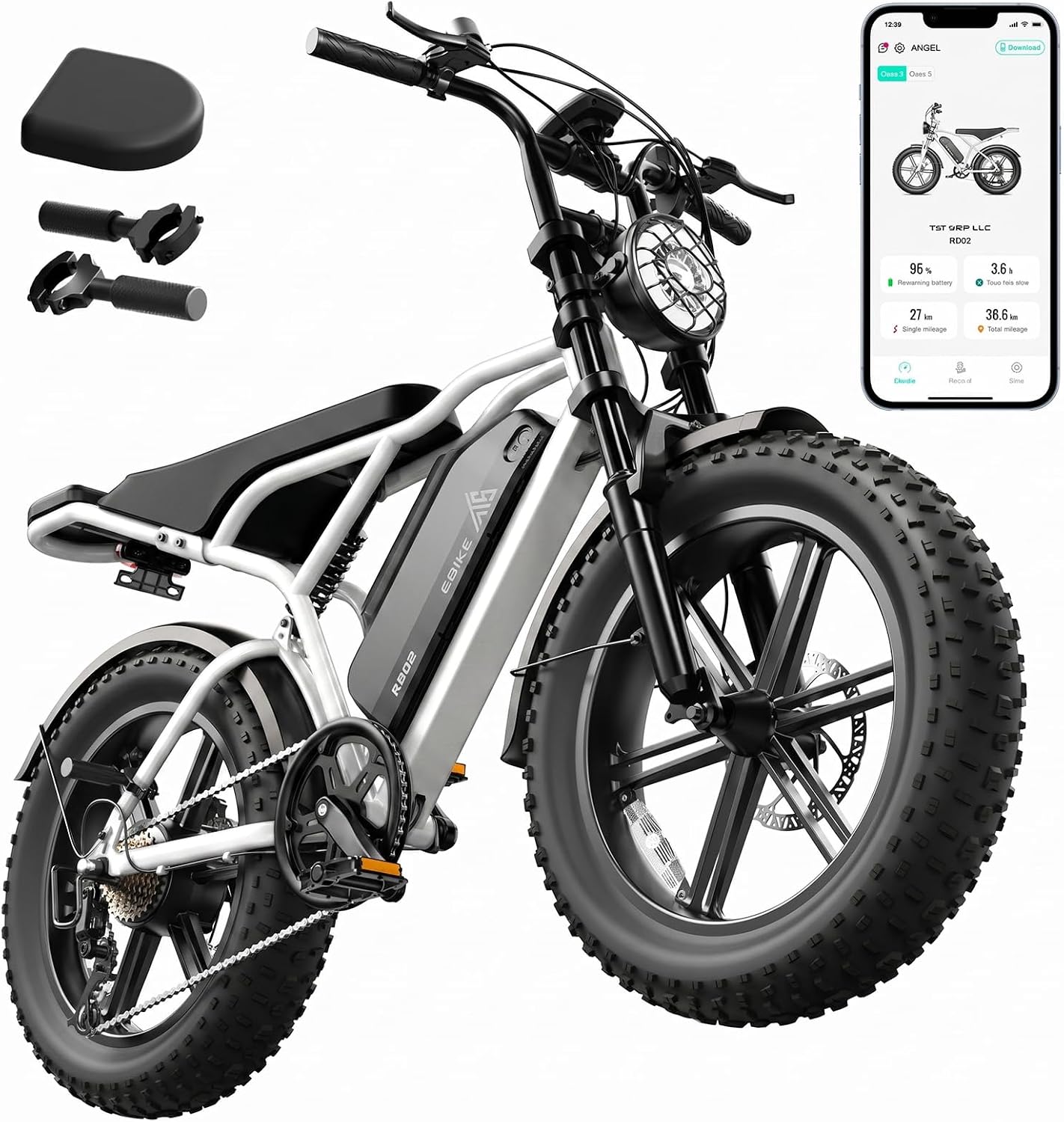All-Terrain 20" Fat Tire Electric Dirt Bike – 1500W Peak Motor, Up to 110-Mile Range, 48V Removable Battery, Full Suspension Adult E-Bike (UL2849 Certified)