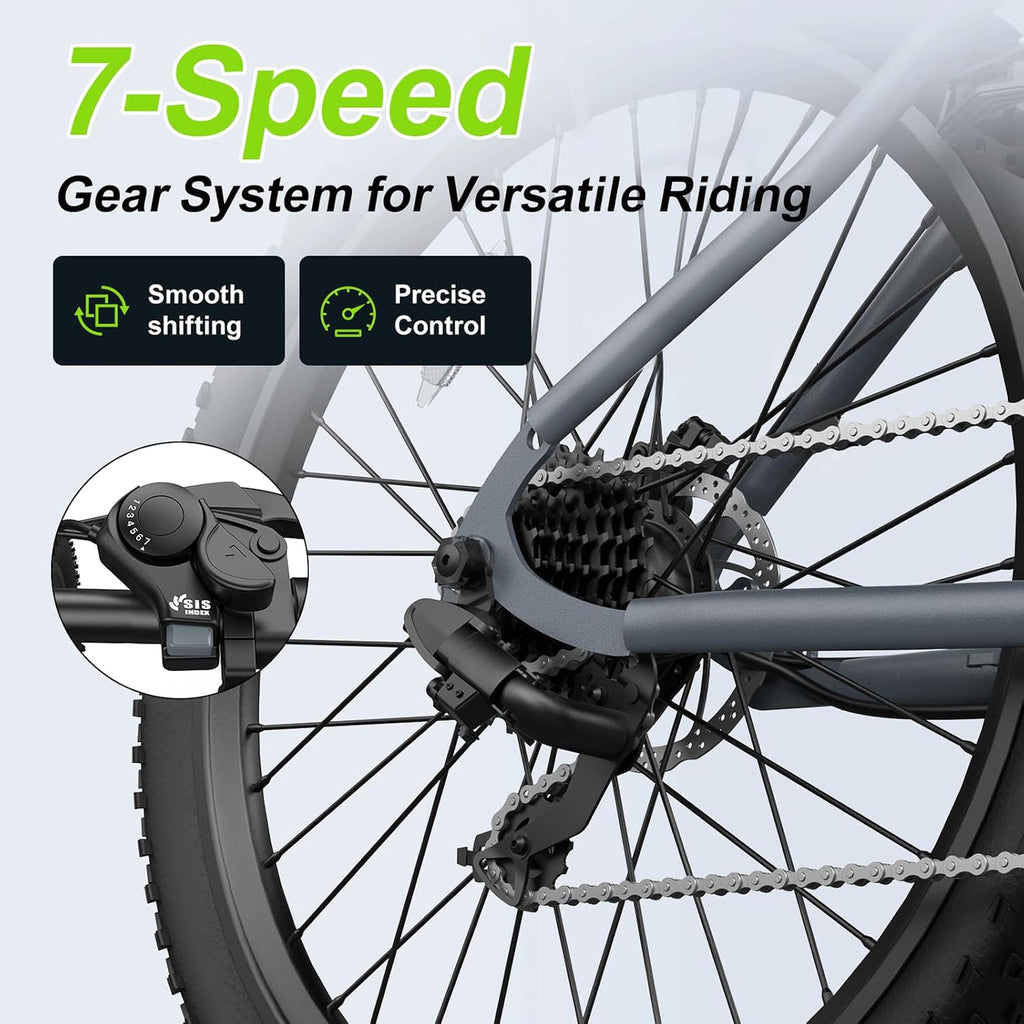 1000W Peak Power 24" Adult Mountain Electric Bike | 2026 Upgraded E-Bike