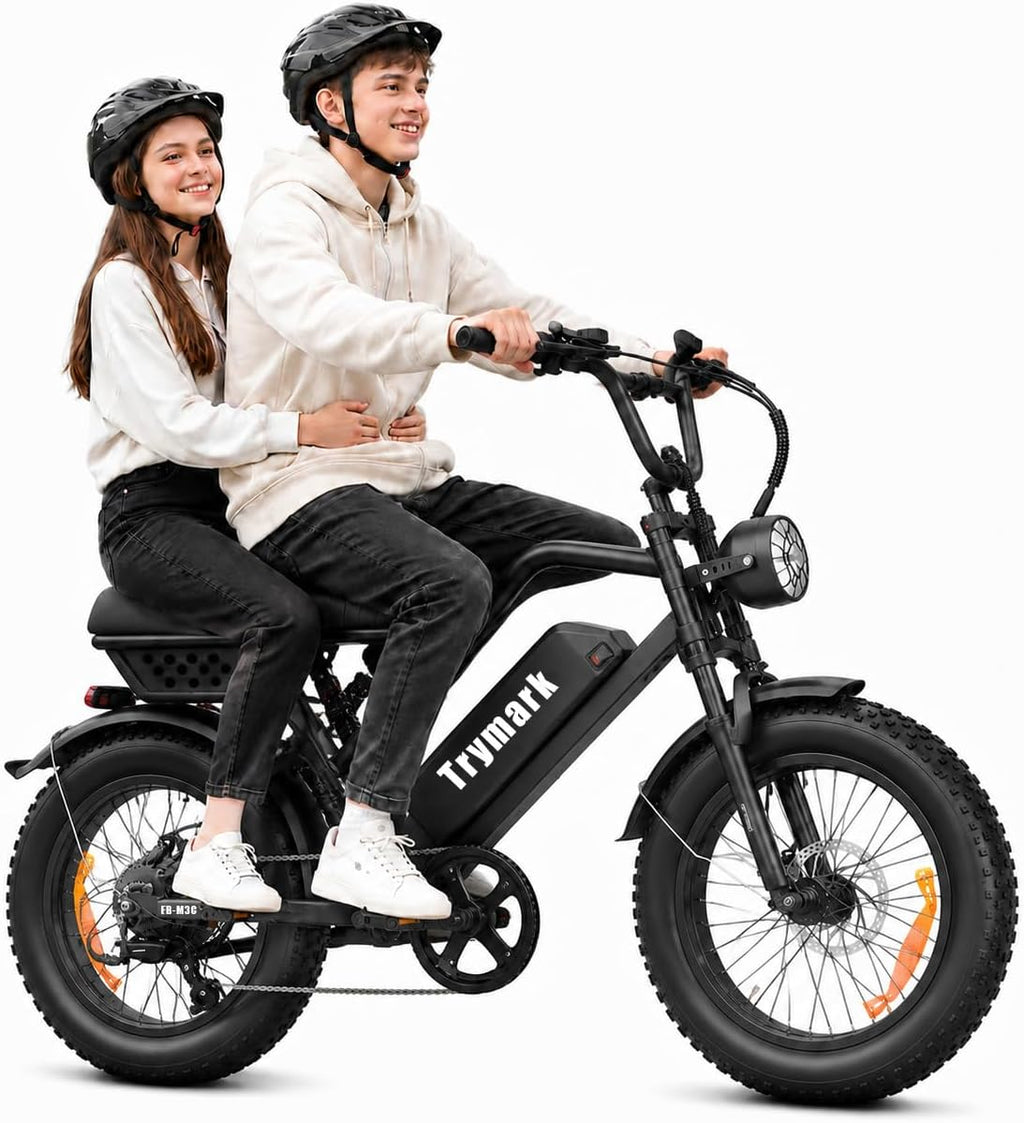 Fat Tire Electric Bike (16" or 20") – 1500W Peak Motor, Full Disc Brakes & 7-Speed Gears