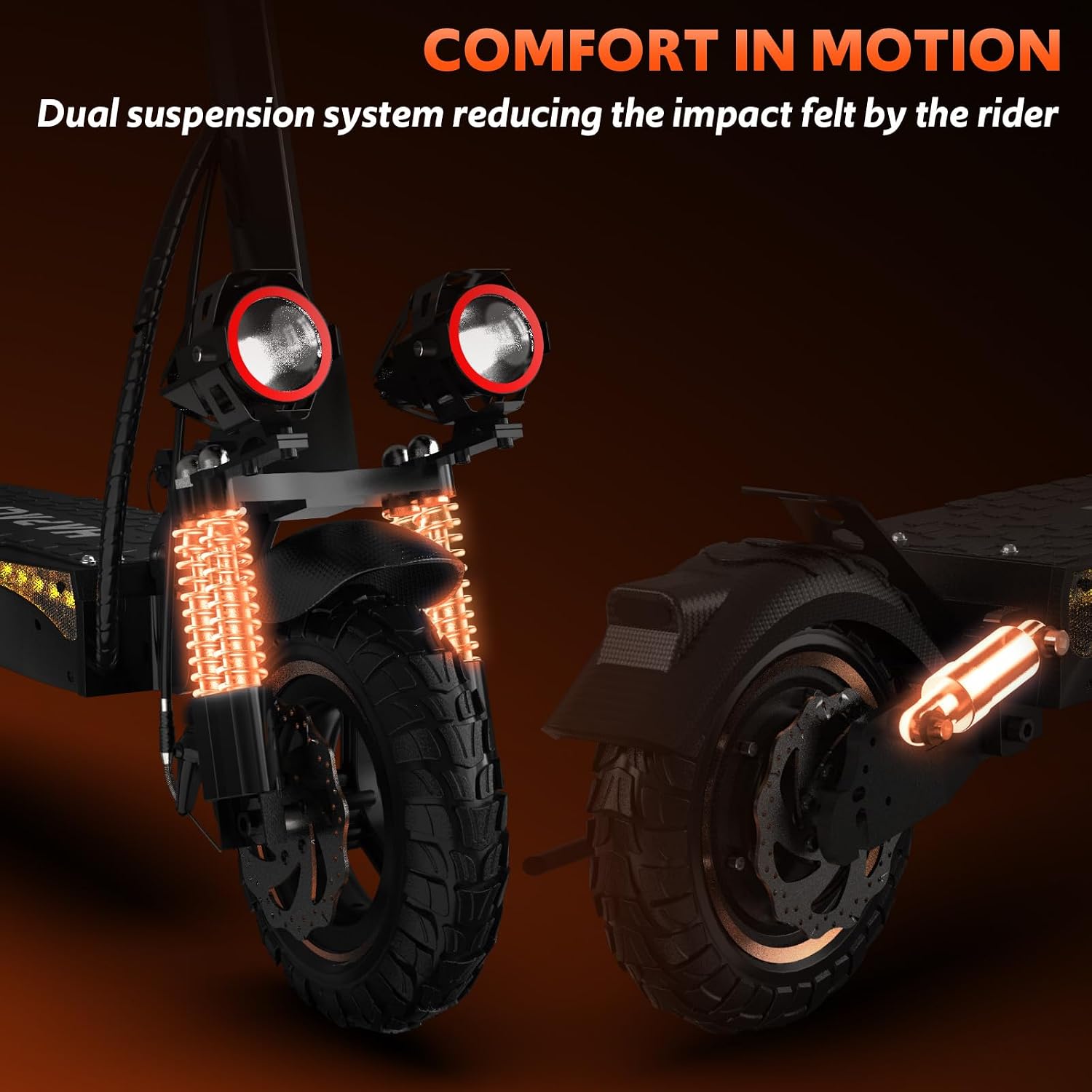 Electric Scooter for Adults, 1200W-2000W Motor, 31-40+ Mile Range, 10.5-11" All-Terrain Tires & Dual Suspension