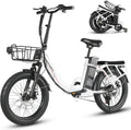 20" Folding Utility Electric Bike | 1200W Peak, 48V 13Ah Removable Battery, 20 MPH Commuter E-Bike with Cargo Basket & Rear Cushion Seat