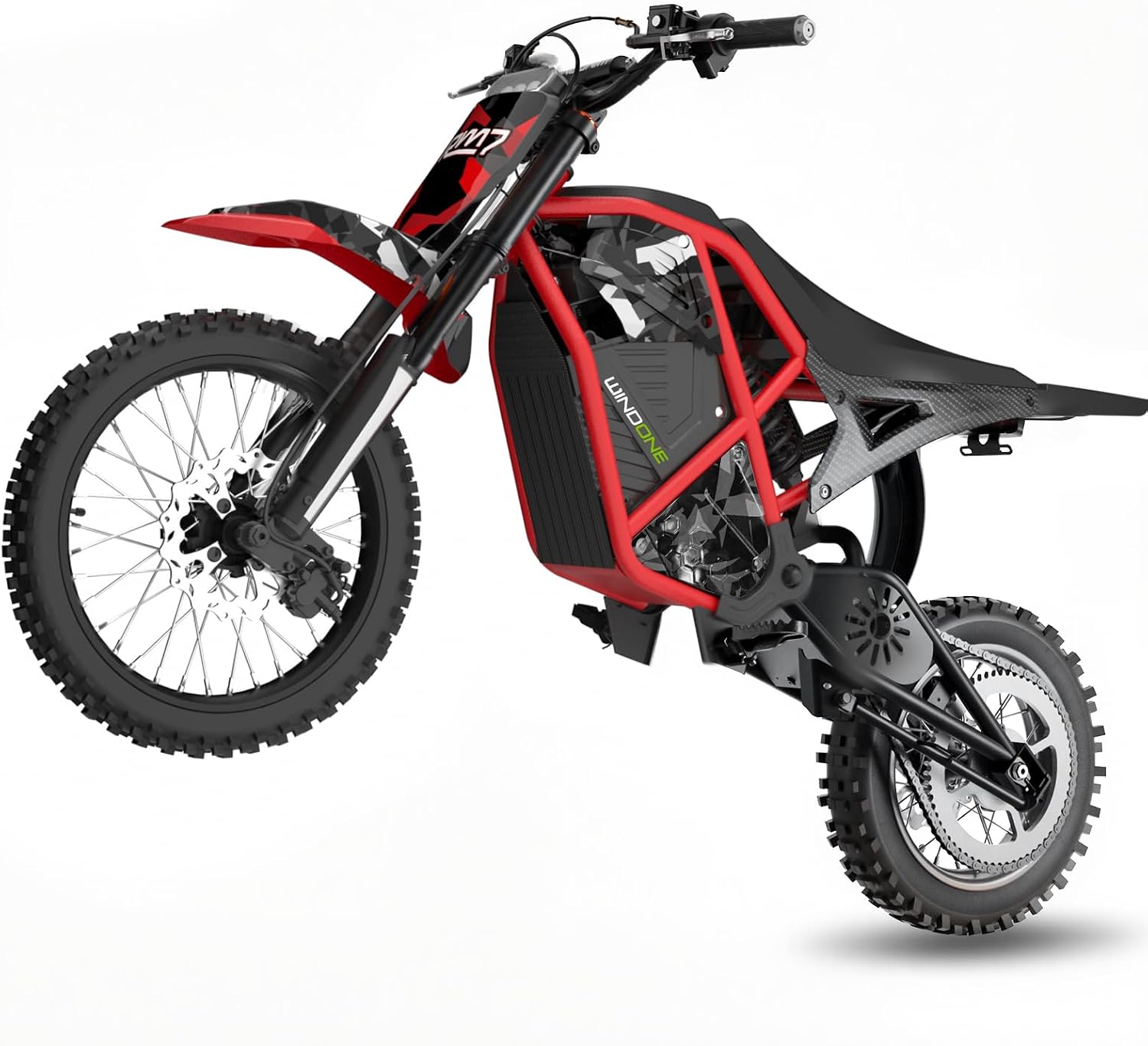 Off-Road Electric Dirt Bike for Teens & Adults – 2200W Peak Motor, 37MPH Max Speed, 48V 22.5Ah Battery, Full Suspension Trail E-Motorcycle