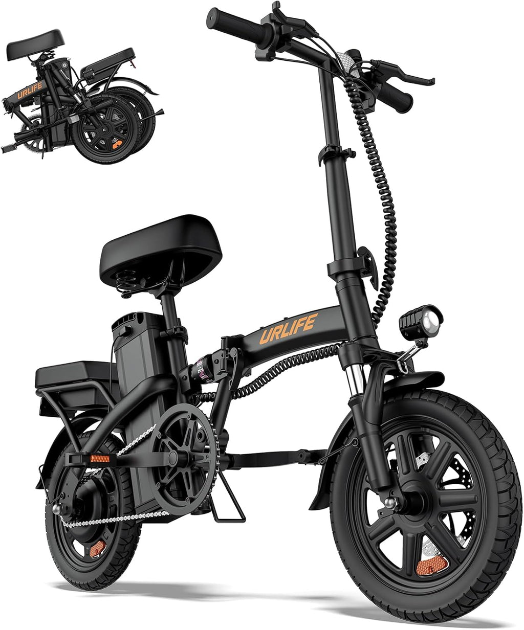 Electric Bike for Adults, 14" Portable Commuter ebikes, 20-40 Mile Long Range, 500W Peak Motor