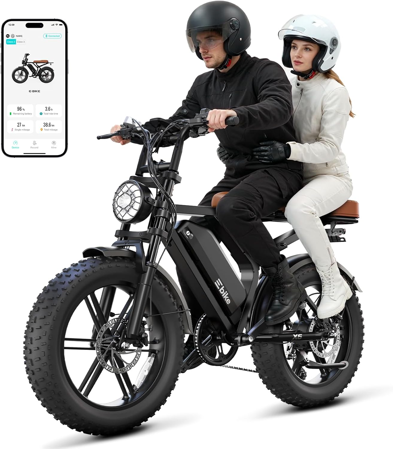 Electric Bike for Adults, Peak 1500W Motor Retro E Bike, Range 65/120Miles, 48V 15Ah