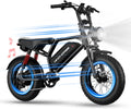16" Moped-Style Fat Tire Electric Bike for Teens – 1255W Peak Full Suspension Mountain E-Bike with Smart Speaker