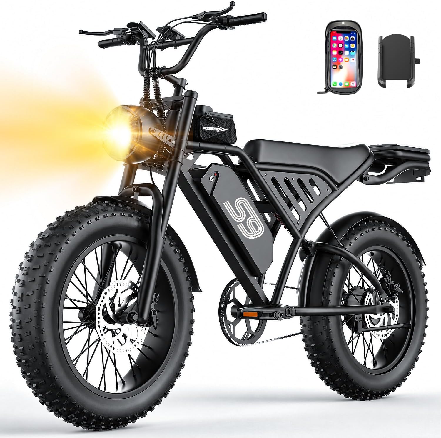 Electric Bike for Adults, 2500W Peak Electric Dirt Bike, 36Mph & 65 Miles Range, 20" Fat Tire Off Road