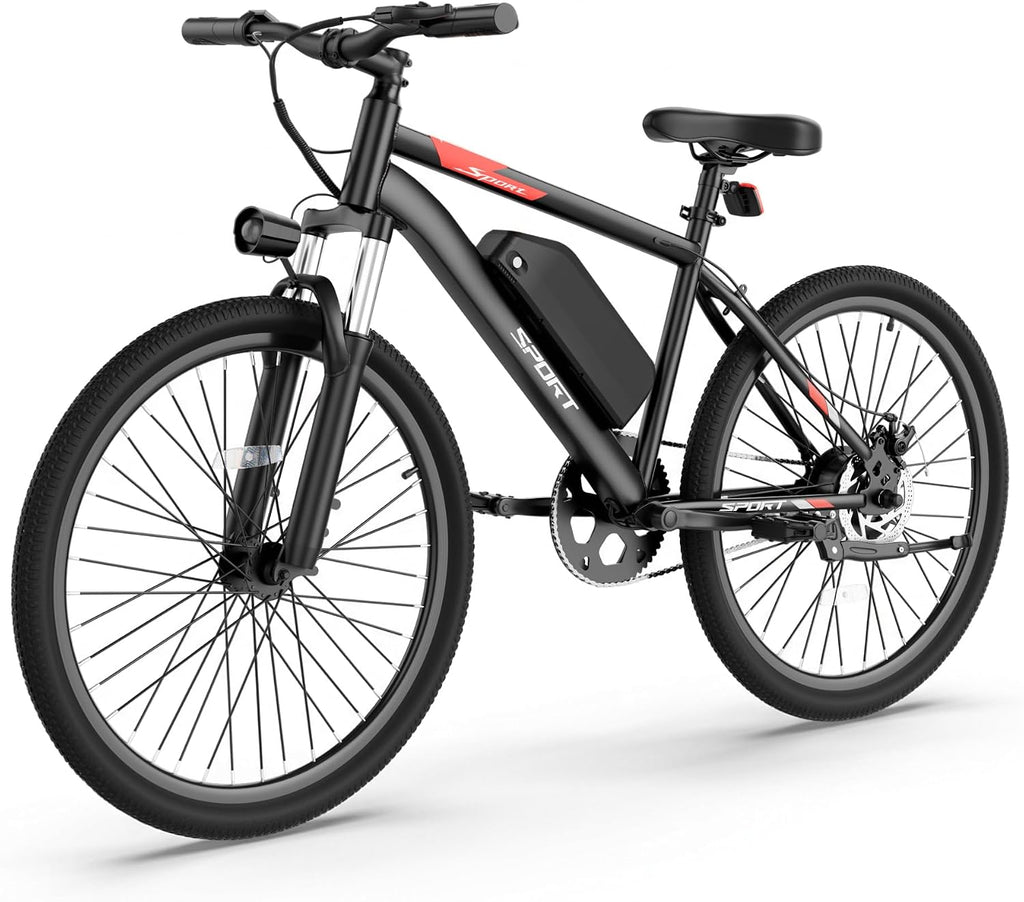 26" Commuter Electric Bike for Adults – 350W Brushless Motor, 48V 5.2Ah Removable Battery E-Bike