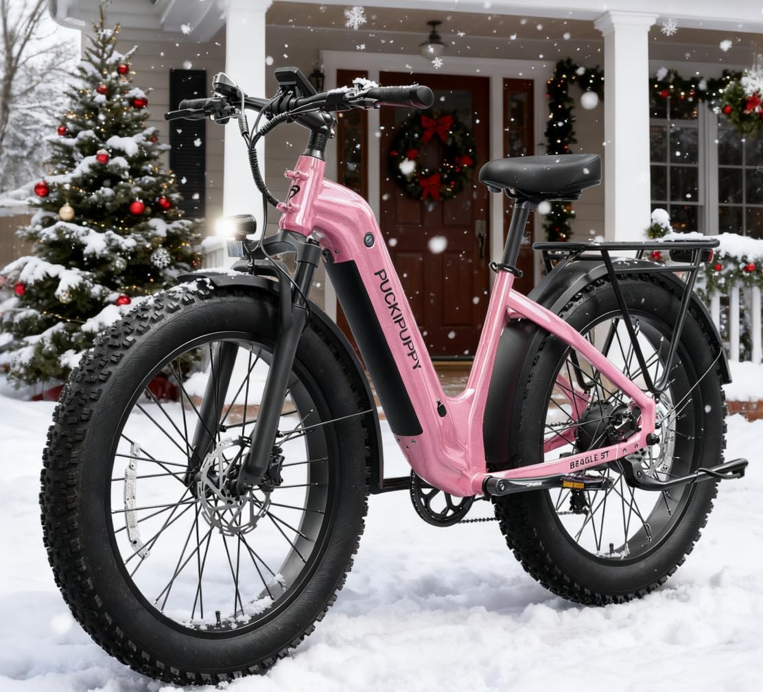 All-Terrain Step-Through Electric Hunting Bike – 960W Peak Power Off-Road E-Bike for Adults (28MPH, 48V 15Ah Removable Battery, 26" Fat Tires, Integrated Rear Cargo Rack)