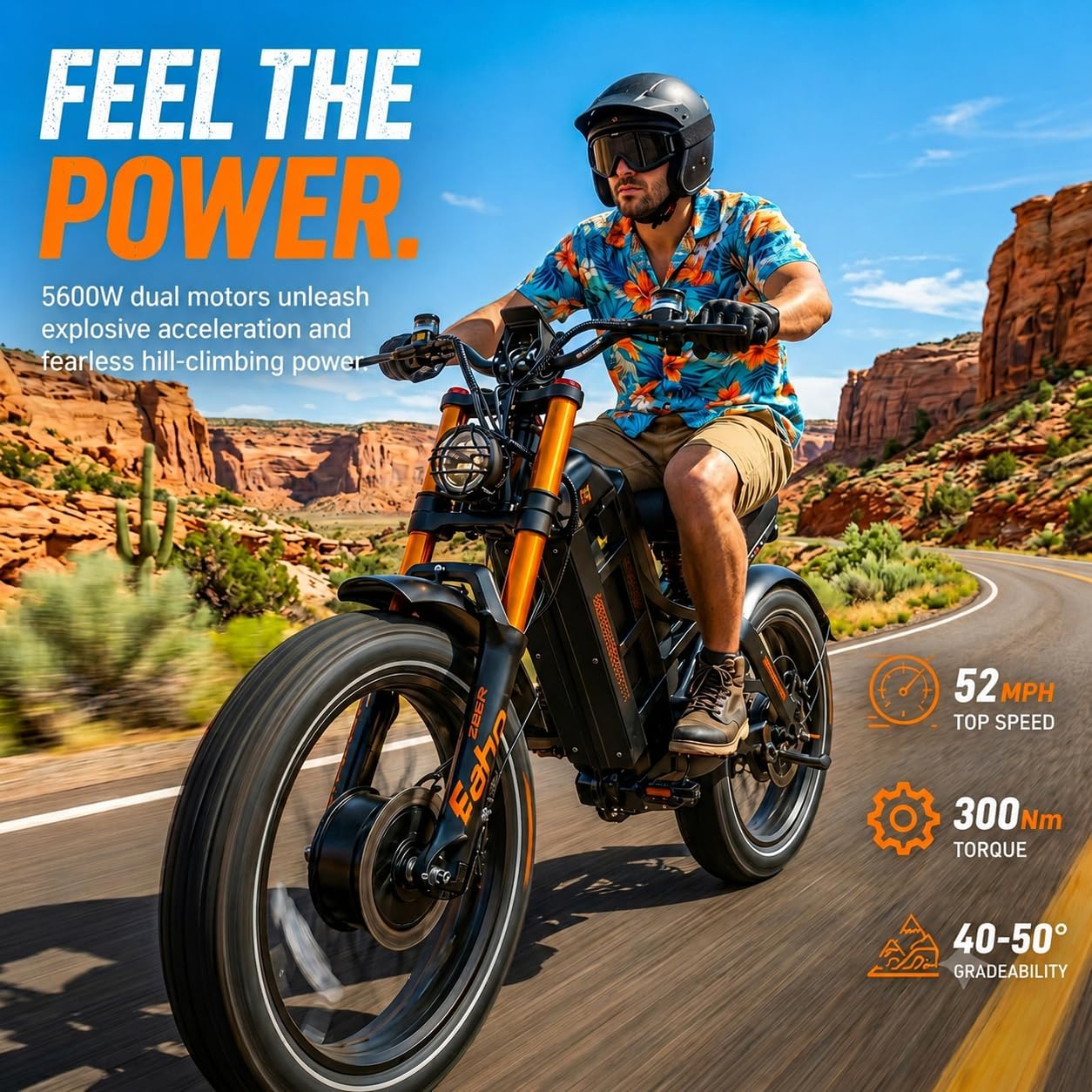 6000W Peak Dual-Motor Full-Suspension 26" Fat Tire Electric Bike for Adults – 52 MPH Ultra Long-Range E-Bike