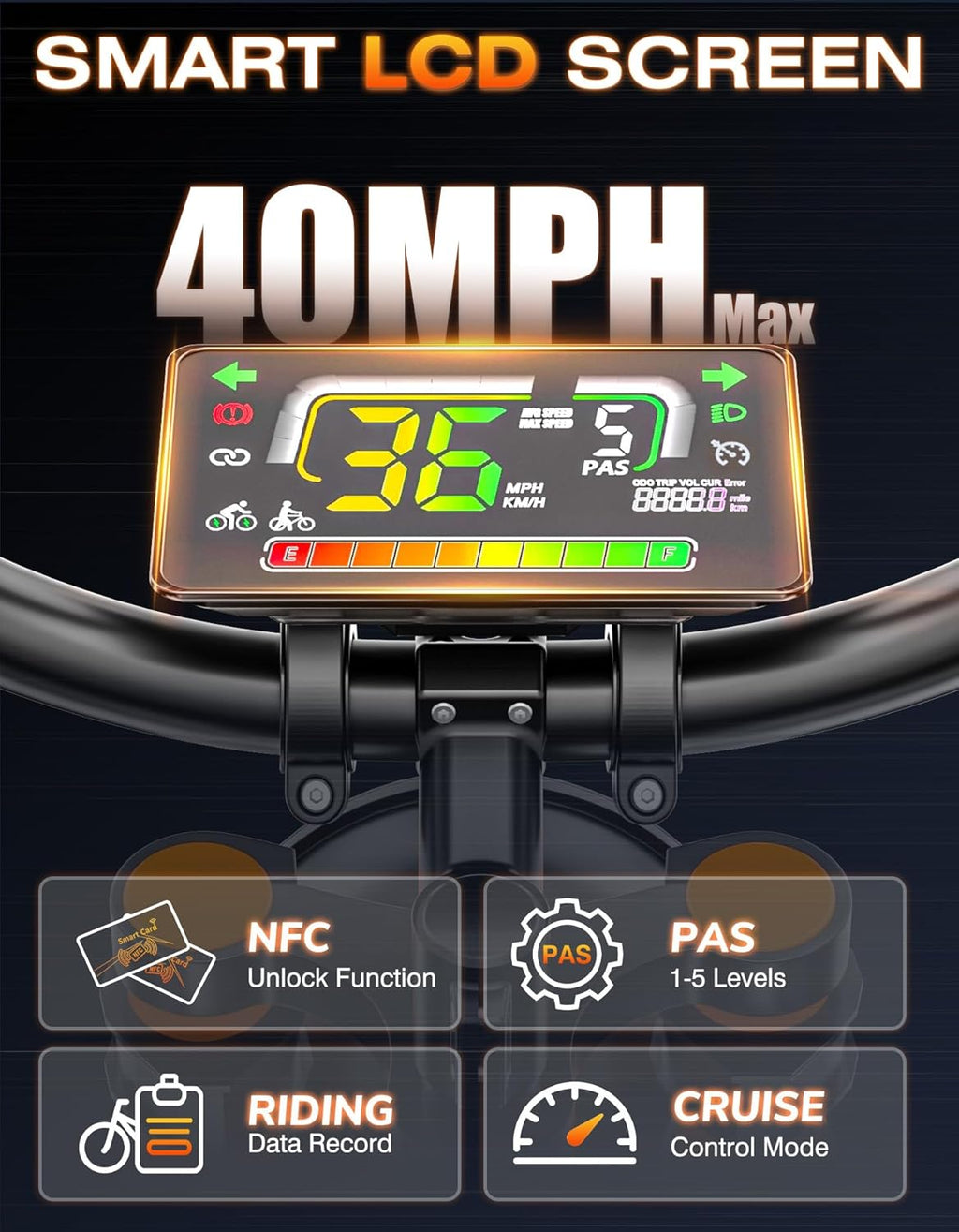 Electric Dirt Bike, 5500W Peak Motor, 40MPH Fast Electric Bike, 48V 30Ah