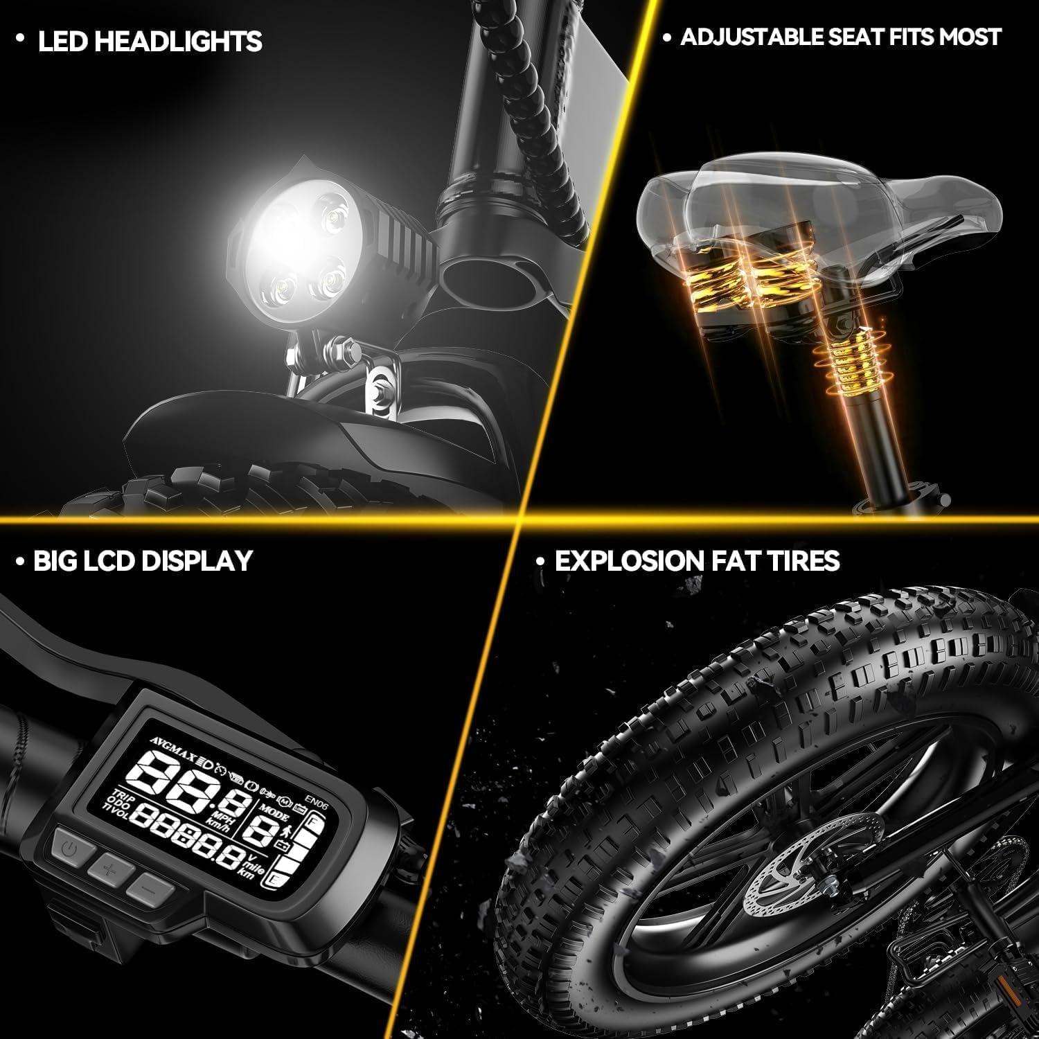 Foldable Fat Tire Electric Bike | High-Capacity Removable Battery, Long Range