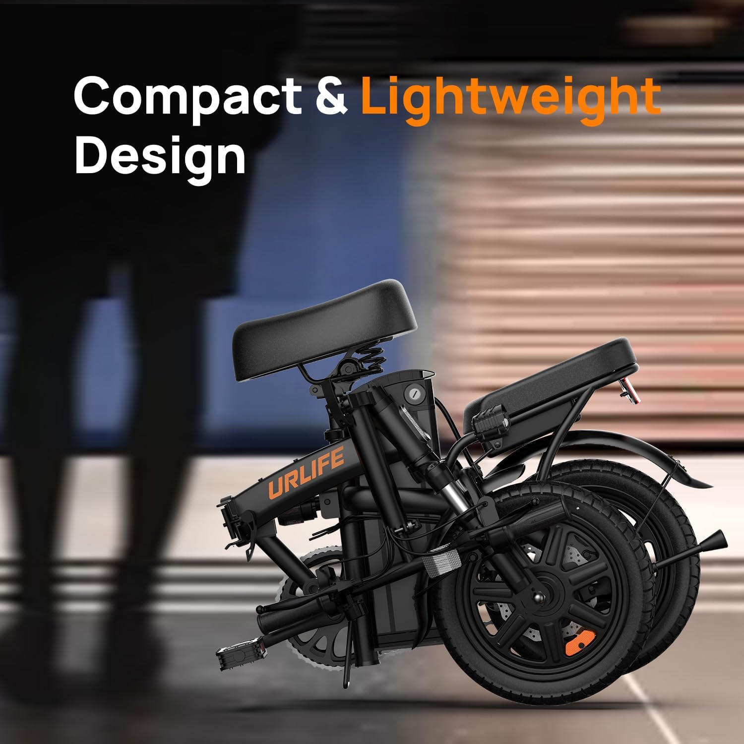 Electric Bike for Adults, 14" Portable Commuter ebikes, 20-40 Mile Long Range, 500W Peak Motor