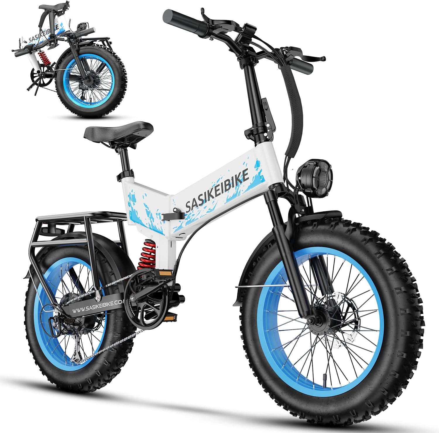 20" Foldable Fat Tire Electric Bike – 1500W Dual Suspension Commuter & Mountain E-Bike