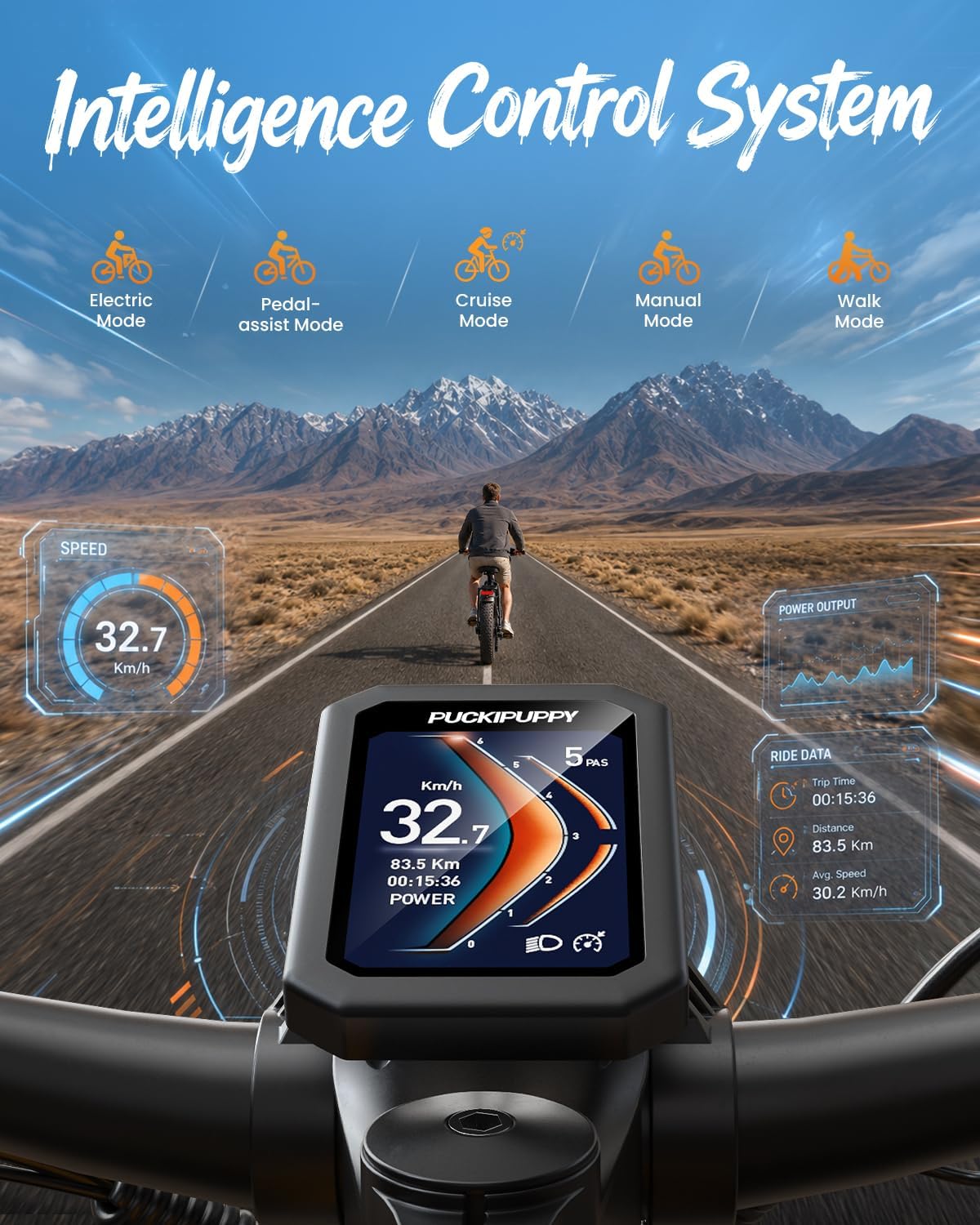 960W Peak Full Suspension Step-Through E-Bike | 26" Fat Tire 48V 20Ah Mountain Electric Bike