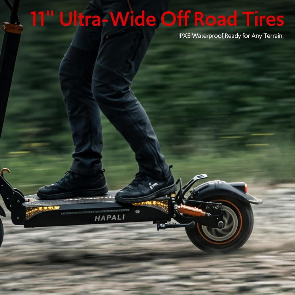 Off Road Electric Scooter, 1200W Motor, 31 MPH, 25-Mile Range, 11" All-Terrain Tires, E-Scooter for Adults with Double Suspension
