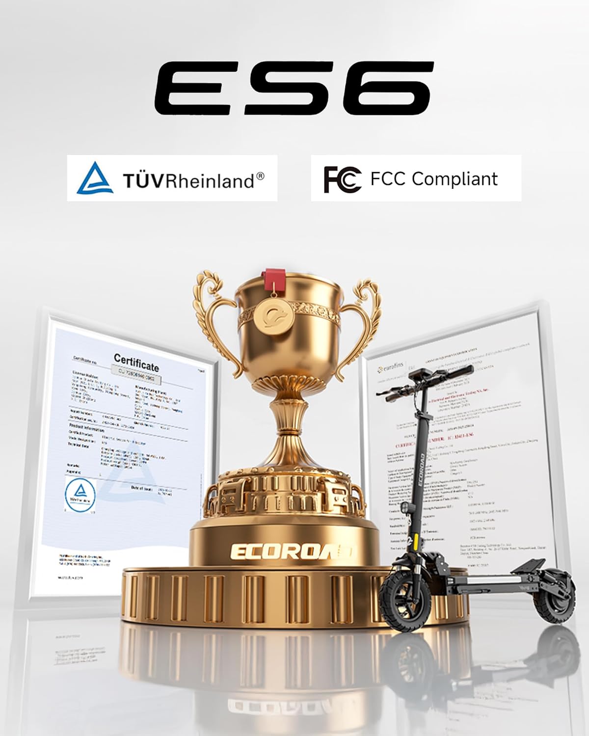 ES6/DUALElectric Scooter for Adults, 1000/2000W Peak Motor Up to 31/34 MPH, 40/50 Miles Long Range, 10" All-Terrain Tubeless Tires, Foldable Heavy Duty 330+ lbs E-Scooter with App & RGB Lights