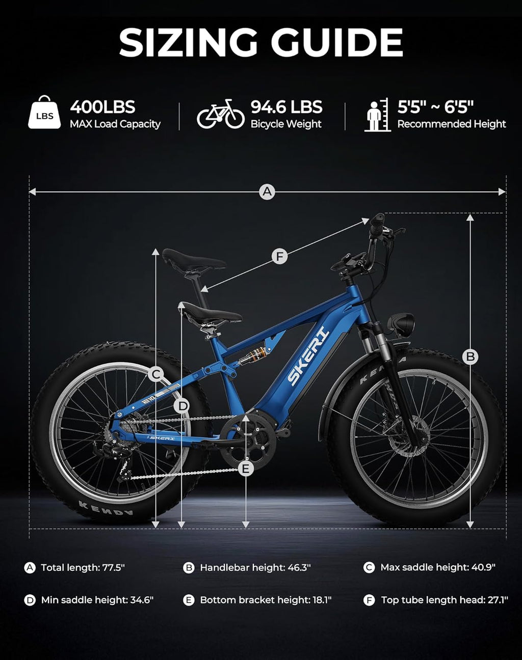 26" Fat Tire All-Terrain Mountain E-Bike | 1000W Full Suspension Electric Bicycle