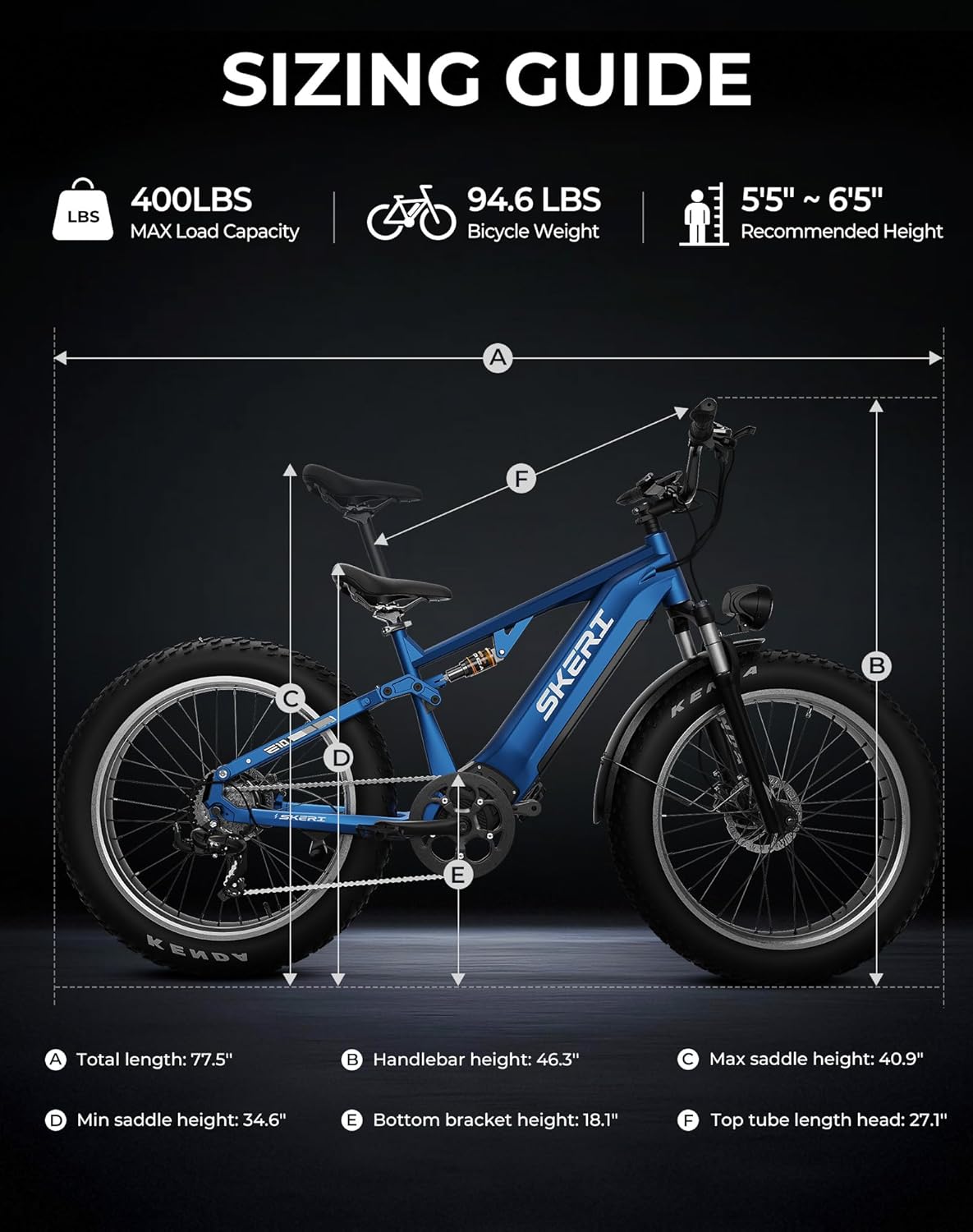 26" Fat Tire All-Terrain Mountain E-Bike | 1000W Full Suspension Electric Bicycle