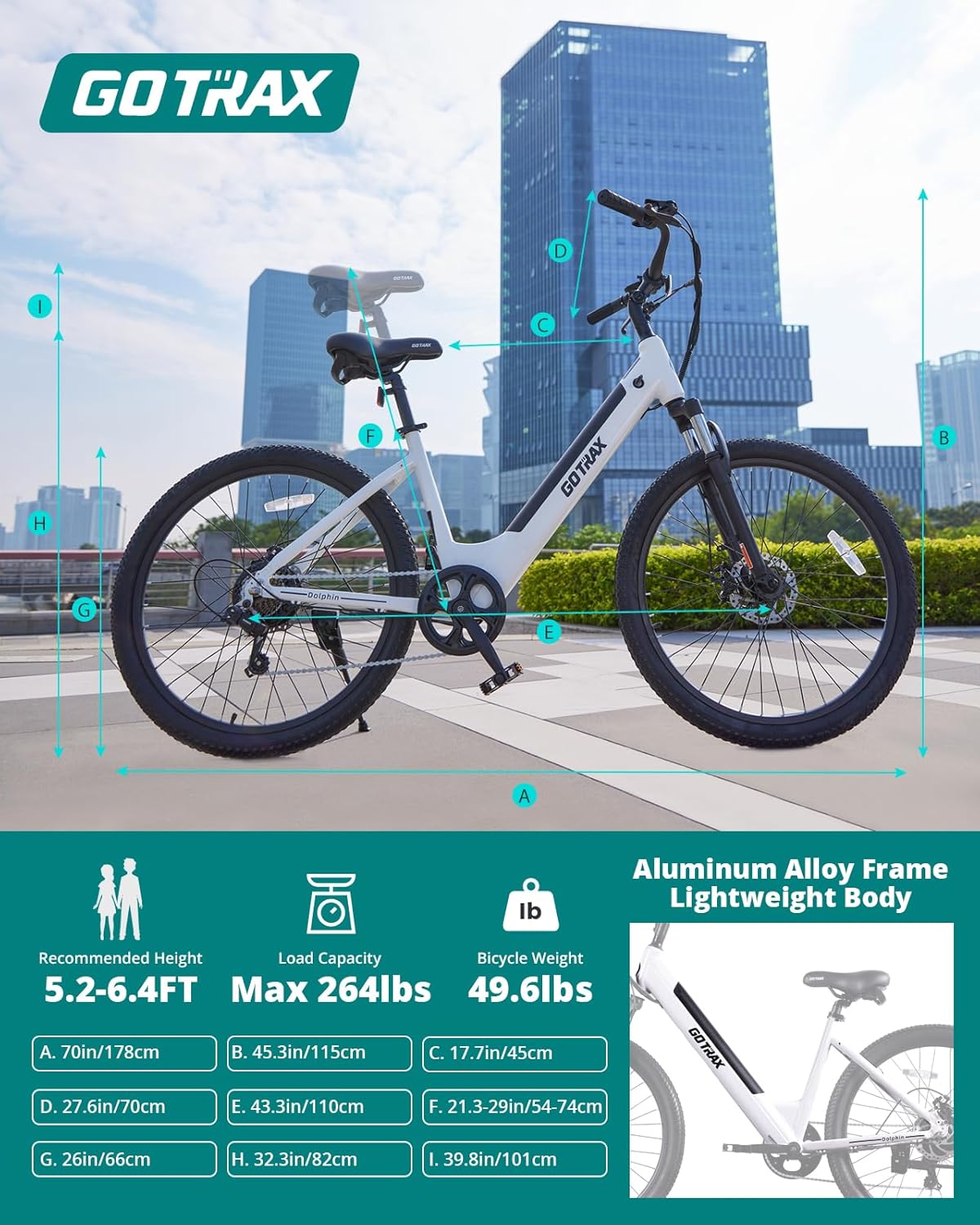 Electric Bike, Max Range 30Miles(Pedal-assist1) & 20Mph Power by Peak 500W, 5 Pedal-Assist Levels