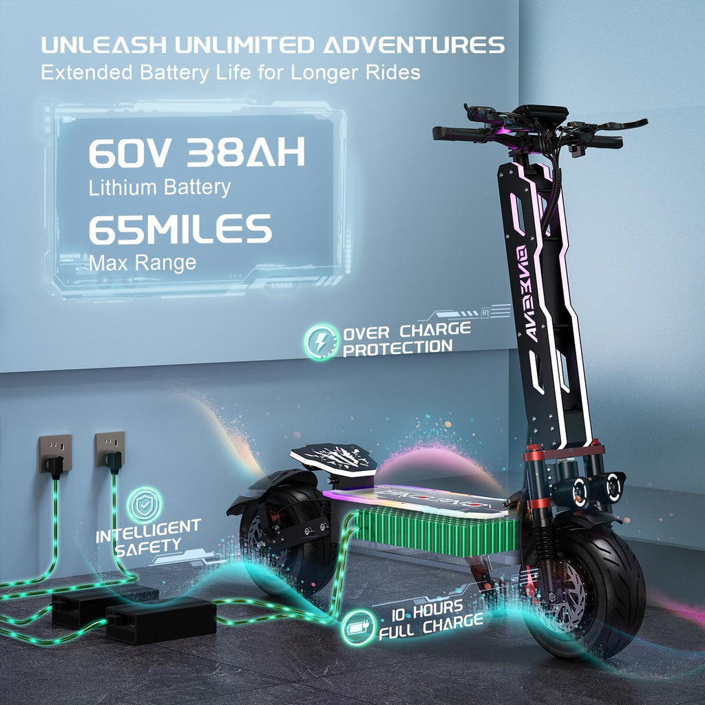 Electric Scooter Adults, 3500W/7000w Single/Dual Hyper Motor with 50/70 Miles Range