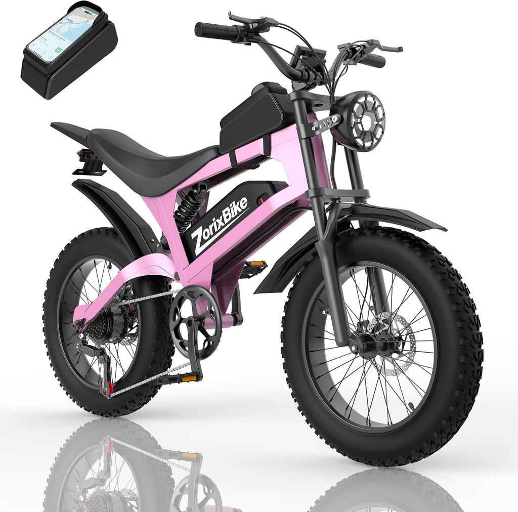20" Fat Tire Electric Dirt Bike for Adults | 1500W Peak Motor, 48V 20Ah Battery, 31 MPH, UL2849 Safety Certified E-Bike