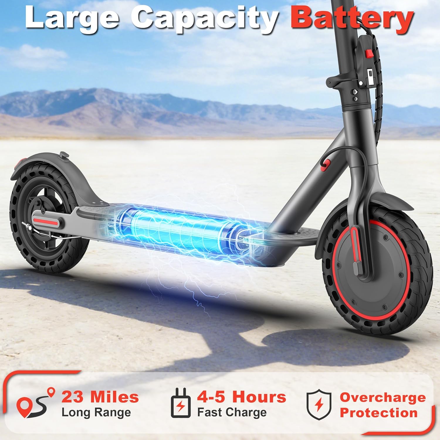 Electric Scooter, 350W/500W/800W/1000W/250W Powerful Motor & 19/22/ 9 MPH Top Speed, 16-28-10 Miles Long Range, Folding E Scooter Choice