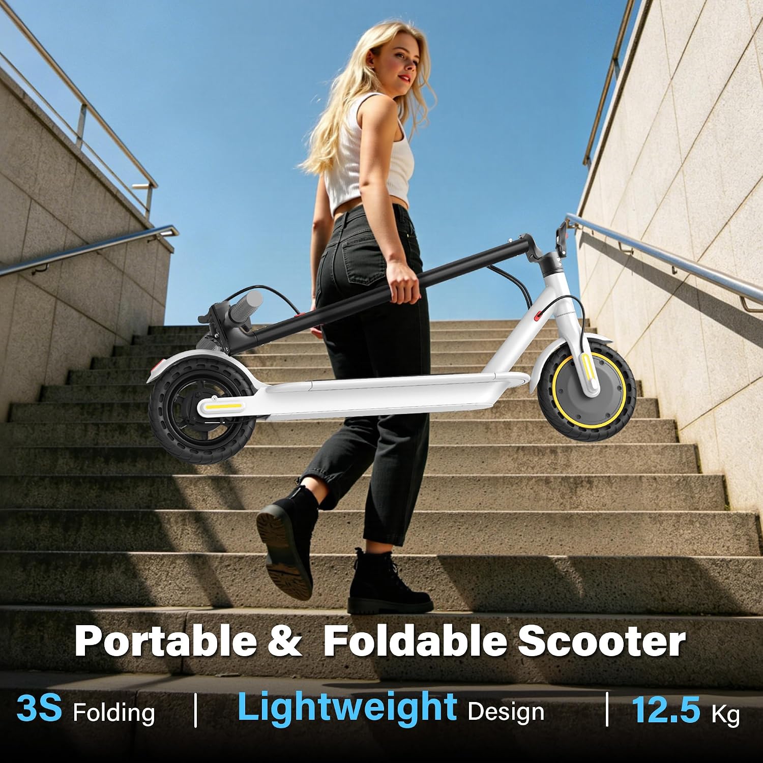Electric Scooter with Seat for Adults, 19MPH, 700W Peak Motor, 15/22 Miles Long Range
