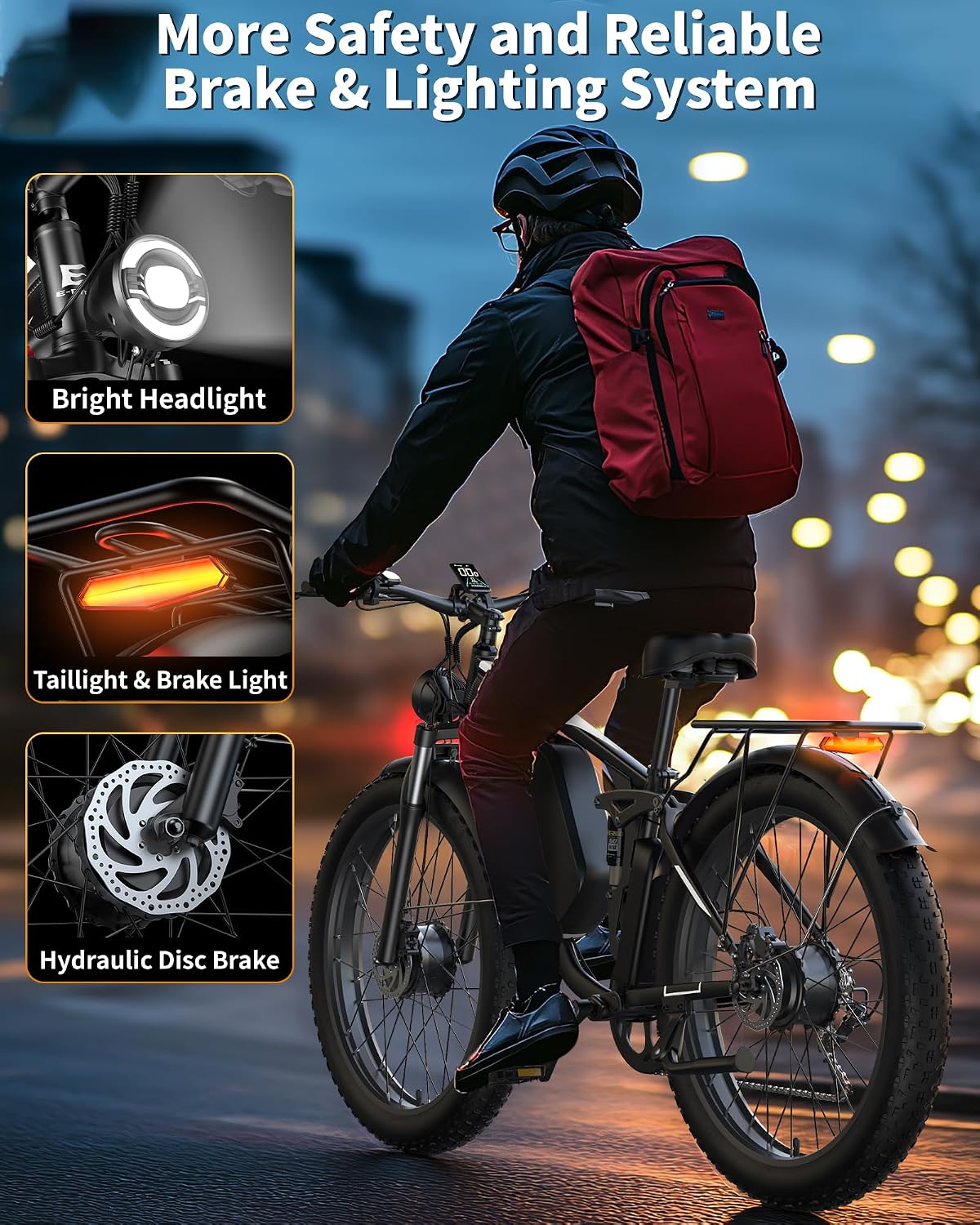 Dual Motor Off-Road Electric Bike | 6000W Peak, 52V 32Ah Long-Range Battery, 50 MPH Full Suspension Fat Tire E-Bike (24" or 26")